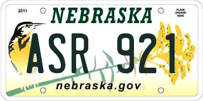 NE license plate ASR921