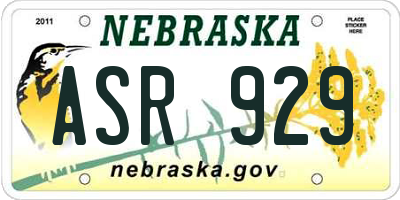NE license plate ASR929
