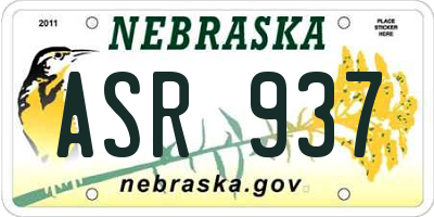 NE license plate ASR937