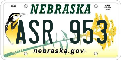 NE license plate ASR953