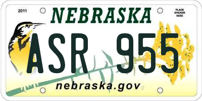 NE license plate ASR955