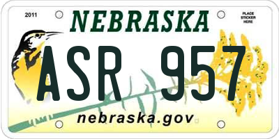 NE license plate ASR957