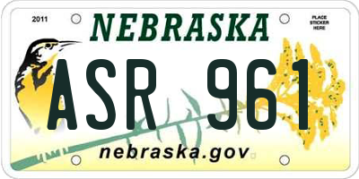 NE license plate ASR961