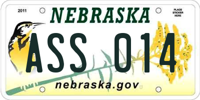 NE license plate ASS014