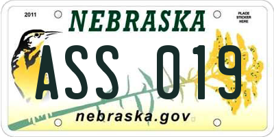 NE license plate ASS019