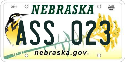 NE license plate ASS023