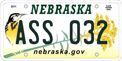 NE license plate ASS032