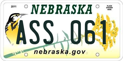 NE license plate ASS061