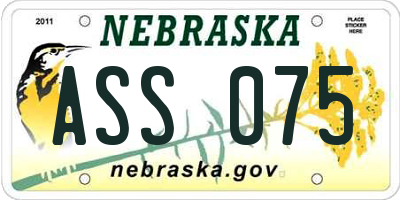 NE license plate ASS075