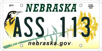 NE license plate ASS113