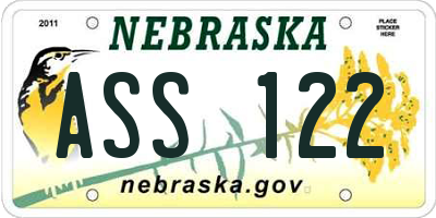 NE license plate ASS122
