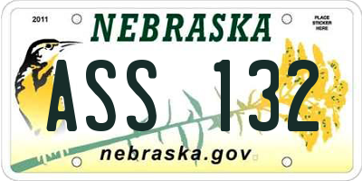 NE license plate ASS132