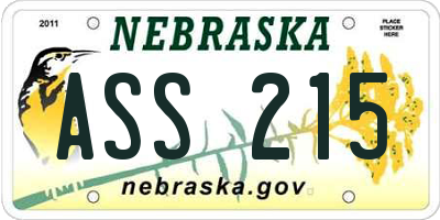 NE license plate ASS215