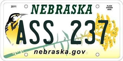 NE license plate ASS237