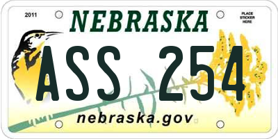 NE license plate ASS254