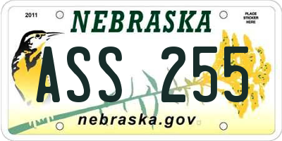 NE license plate ASS255