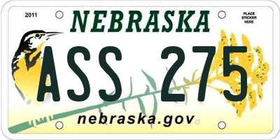 NE license plate ASS275