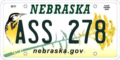 NE license plate ASS278