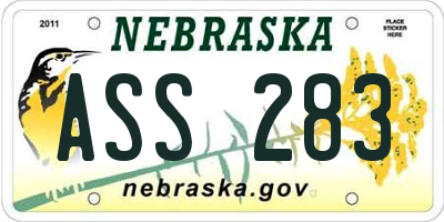 NE license plate ASS283