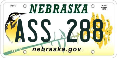 NE license plate ASS288