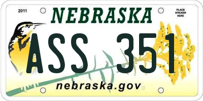 NE license plate ASS351