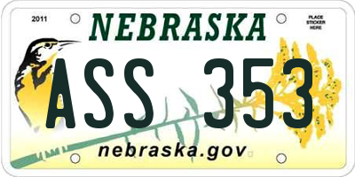NE license plate ASS353