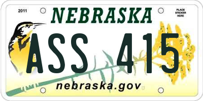 NE license plate ASS415