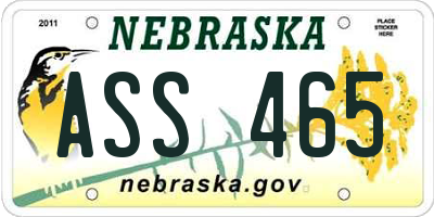 NE license plate ASS465