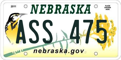 NE license plate ASS475