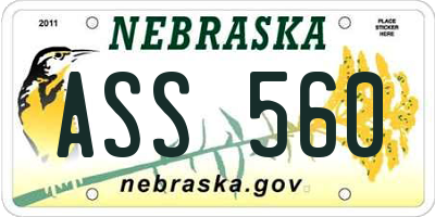 NE license plate ASS560