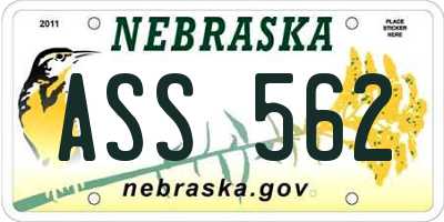 NE license plate ASS562