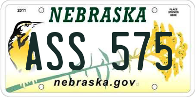NE license plate ASS575