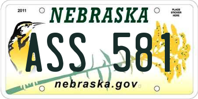 NE license plate ASS581