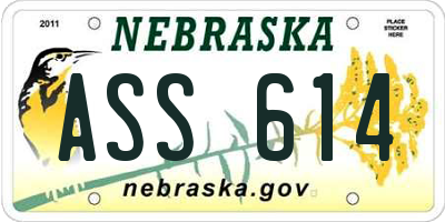 NE license plate ASS614