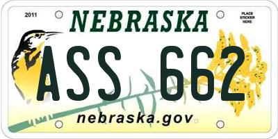 NE license plate ASS662