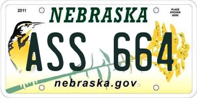 NE license plate ASS664