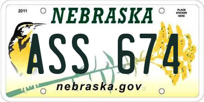 NE license plate ASS674