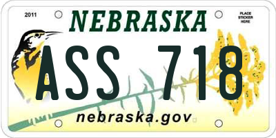NE license plate ASS718