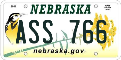 NE license plate ASS766