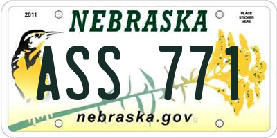 NE license plate ASS771