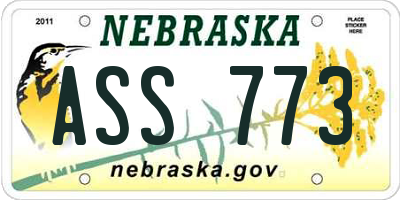 NE license plate ASS773