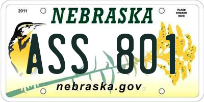 NE license plate ASS801