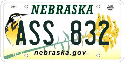 NE license plate ASS832