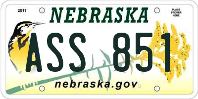 NE license plate ASS851