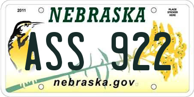 NE license plate ASS922