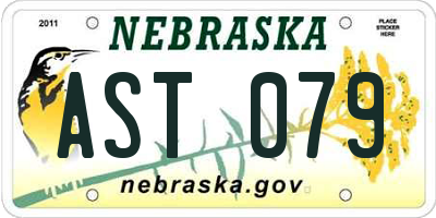 NE license plate AST079