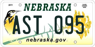 NE license plate AST095