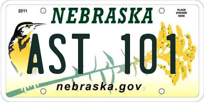 NE license plate AST101