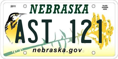 NE license plate AST121