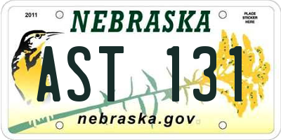 NE license plate AST131